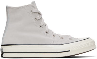 Converse Gray Chuck 70 Suede Sneakers In Pale Putty/egret/hid