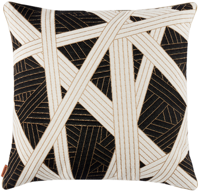 Missoni Black & White Nastri Cushion In Nero/bianco 601