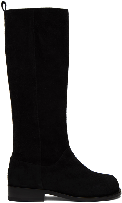 Youth Black Suede Knee-high Boots