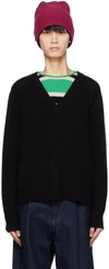 GUEST IN RESIDENCE BLACK 'THE V' SWEATER