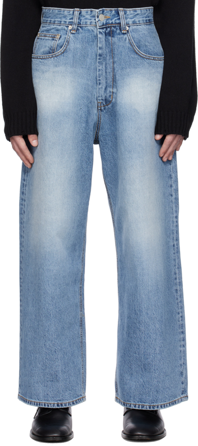 Youth Blue Extra Wide Jeans In Medium Blue