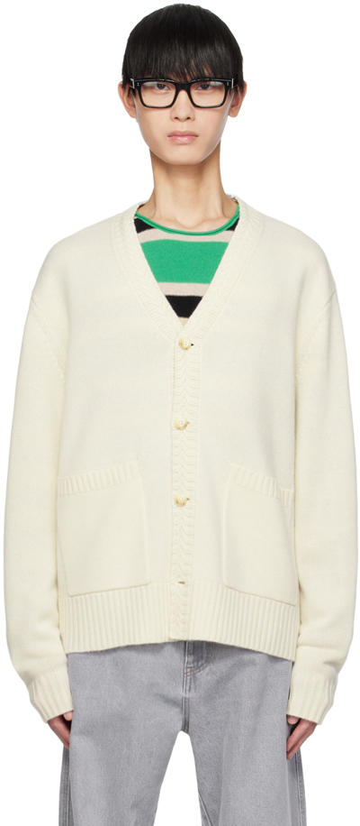 Guest In Residence Off-white Rib Cardigan In Cream