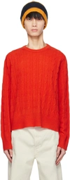 Guest In Residence Red Oversized Crew Sweater In Cherry