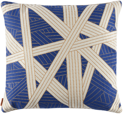 Missoni Blue & White Nastri Cushion In Blu/bianco 501