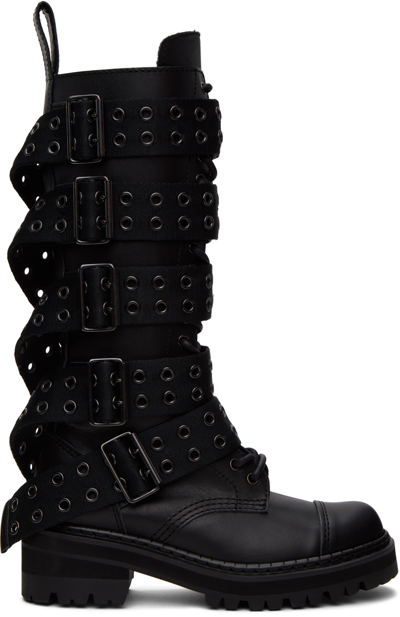 Junya Watanabe Rivet-detail Leather Boots In Black