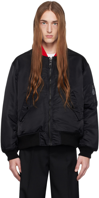 Undercover Fallen Man-printed Technical-shell Bomber Jacket In Black