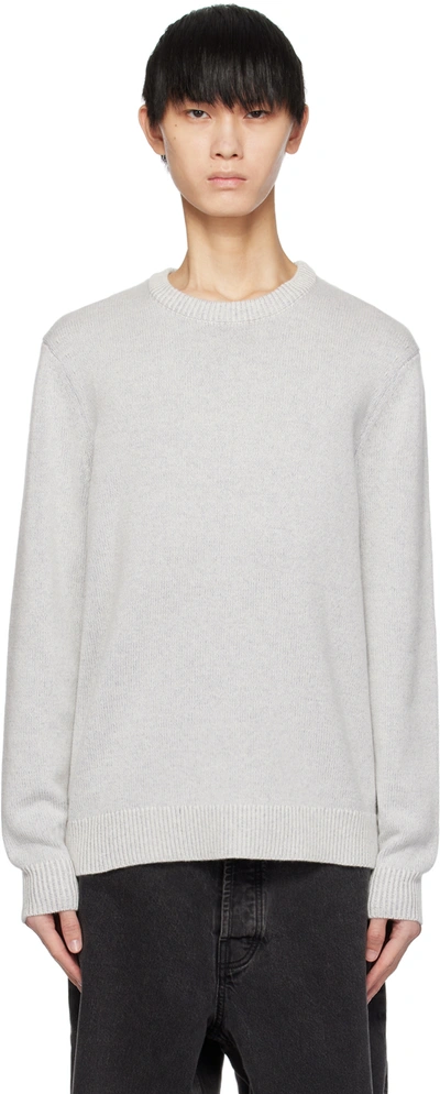 Theory Gray Hilles Sweater In Stone White/htr Grey