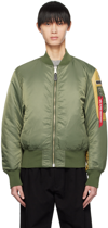 THE SHEPHERD UNDERCOVER KHAKI FRAGMENT DESIGN & ALPHA INDUSTRIES EDITION REVERSIBLE BOMBER JACKET