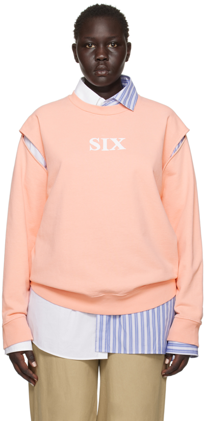 Mm6 Maison Margiela Pink Cutout Sweatshirt In 201 Peach