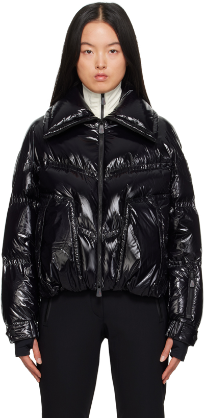 Moncler Cluses Appliquéd Quilted Padded Down Ski Jacket In Black