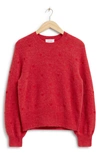 & OTHER STORIES HEART EMBROIDERED WOOL & ALPACA BLEND CREWNECK SWEATER