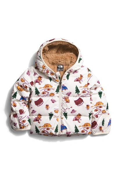 The North Face Babies' North 600 Fill Power Down Jacket In Gardenia White Tnf Nature Camo