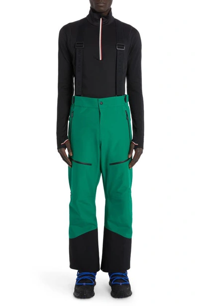 Moncler Gore-tex® Waterproof Suspender Ski Trousers In Green