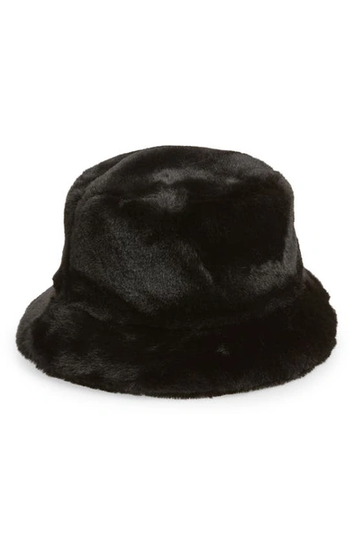 Ugg Faux Fur Bucket Hat In Black