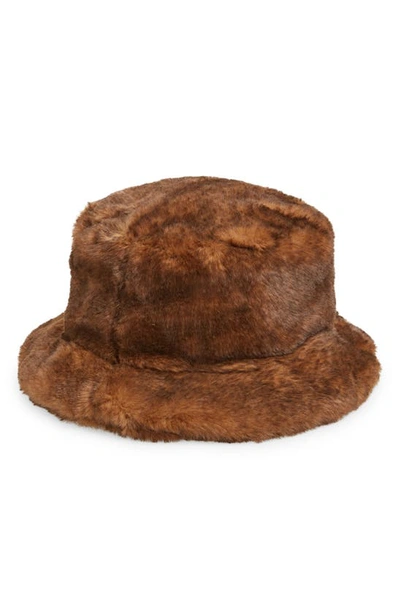Ugg Faux Fur Bucket Hat In Beige