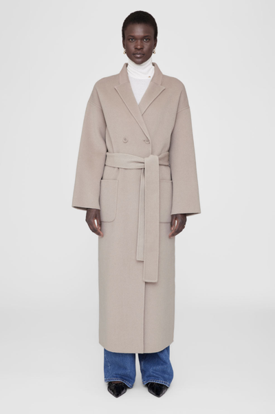 Anine Bing Dylan Maxi Coat In Oat