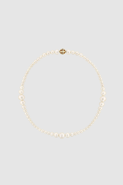 Anine Bing Gradual Pearl Necklace In 14k Gold