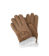 UGG SHEEPSKIN EMBROIDER CHESTNUT GLOVES