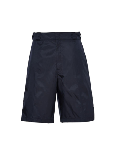 Prada Re-nylon Bermudas In Blue