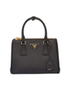 Prada Small  Galleria Saffiano Leather Bag In Black