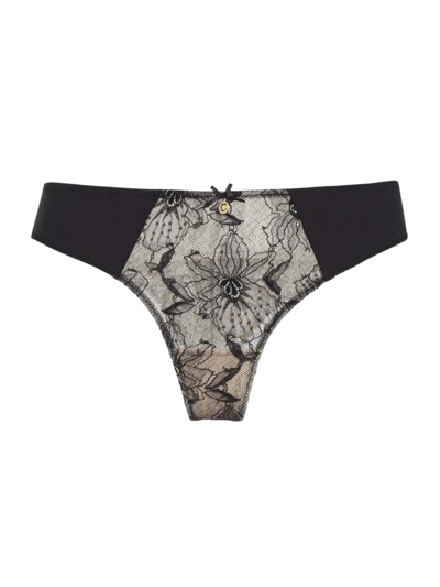 Chantelle Women's Orchids Lace Tanga Briefs In Black