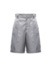 Prada Re-nylon Bermudas In Grey