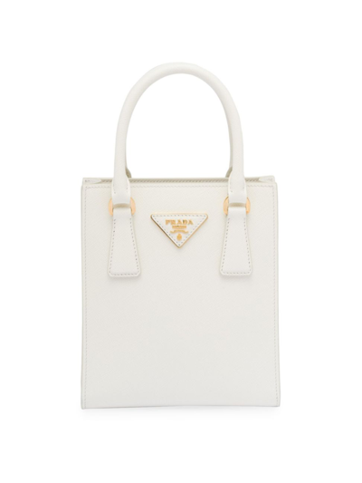 Prada Women's Saffiano Leather Handbag In White