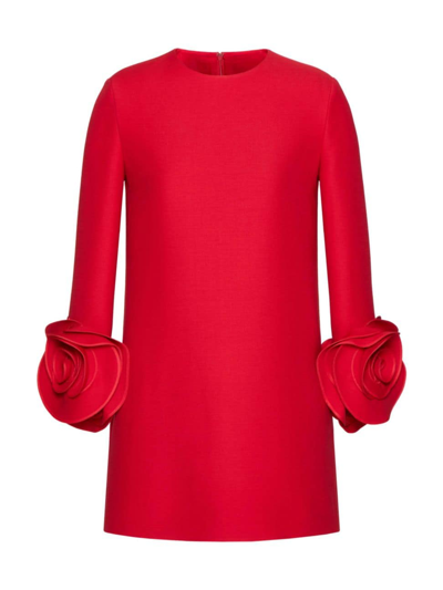 Valentino Crepe Couture Minidress In Red