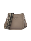 Prada Women's Leather Mini Shoulder Bag In Grey