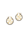 Tory Burch Women's Miller Silvertone & Crystal Hoop Earrings In Tory Gold Crystal