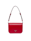 Prada Women's Brushed Leather Shoulder Bag In Red