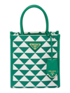 Prada Symbole Embroidered Fabric Mini Bag In Green
