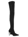 Stuart Weitzman Women's Ultrastuart Fringe 100mm Suede Over-the-knee Boots In Black