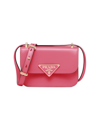 Prada Emblème Saffiano Leather Shoulder Bag In Pink