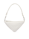 Prada Triangle Leather Mini Bag In White