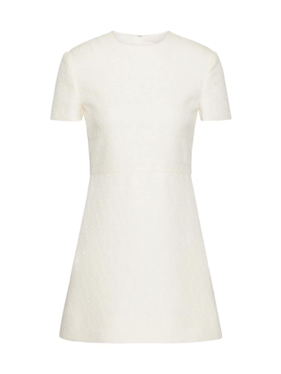 Valentino Women's Toile Iconographe Short Dress In Crepe Couture In Ivory
