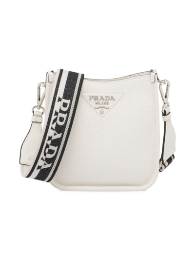 Prada Leather Mini Shoulder Bag In White