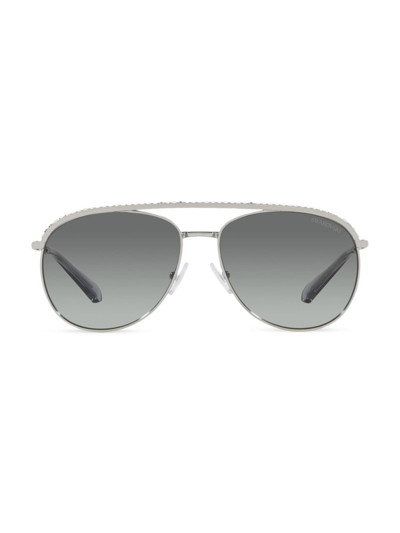 Swarovski Women's 52mm Pilot Sunglasses In Silver