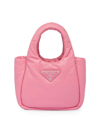Prada Mini Padded Nappa-leather Soft Handbag In Geranium Pink