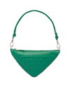 Prada Triangle Leather Mini-bag In Green