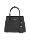 Prada Women's Double Saffiano Leather Mini Bag In Black