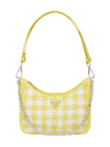 Prada Re-edition Raffia Mini-bag In Citron Green