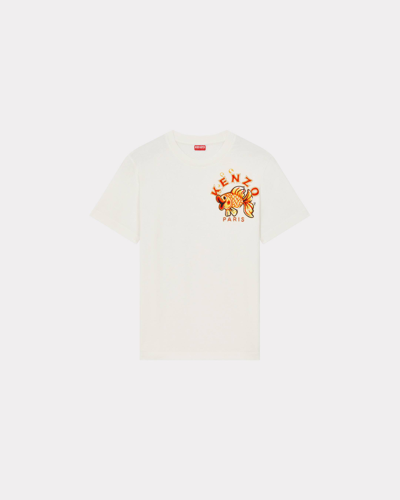 Kenzo Kingyo Crest' Loose Embroidered T-shirt Off White