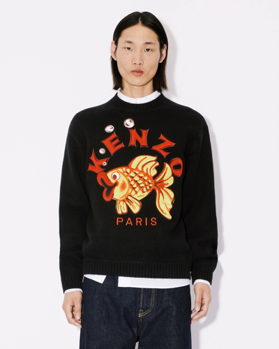 Kenzo Kingyo' Goldfish Embroidered Sweater Black