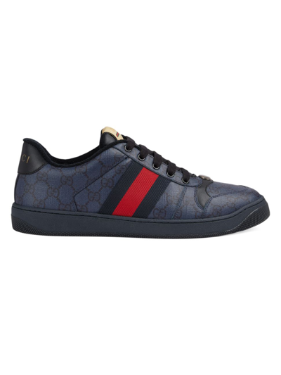 Gucci Screener Gg-supreme Trainers In Blue,black