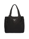Prada Women's Large Padded Re-nylon Tote Bag In Black