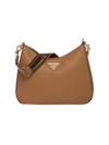 Prada Women's Leather Shoulder Bag In Brown