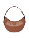 Prada Cognac Arqu Small Shoulder Bag In Brown