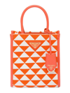 Prada Symbole Embroidered Fabric Mini Bag In Orange