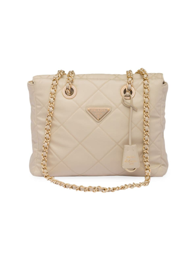 Prada Re-nylon Tote Bag In Desert Beige